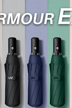 Armorex UV-védő automata 3 részes összecsukható napernyő és esernyő