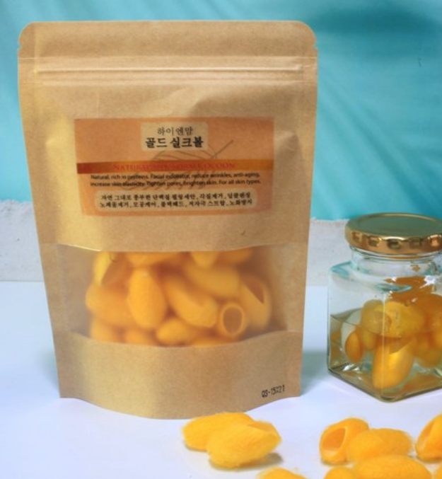 Hienmom Gold Silk Ball természetes selyemgubó arctisztító és gyengéd hámlasztó – 30 db